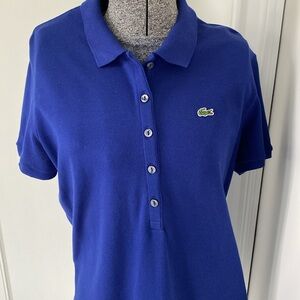 Lacoste Marine Blue Short Sleeve Pique Polo-L
